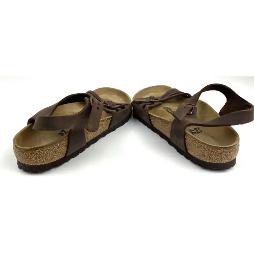 Birkenstock Sandals Women Bali Birkies Brown Habana Oiled Leather 37 240 L6 EUC - Picture 7 of 12